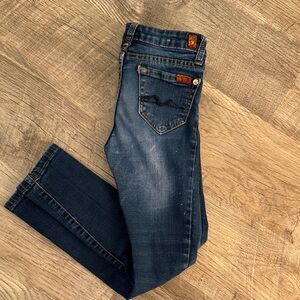 Girls 7 for all mankind dark-wash skinny Denim Jeans size 7